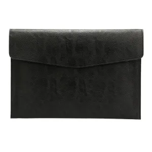 13.3 Inch Laptop Sleeve - Litchi Pattern Pu Leather - Black