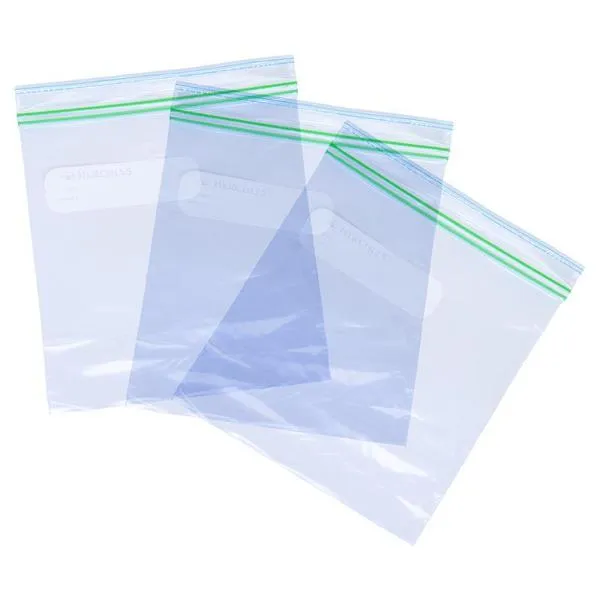 50 Pack Medium Reusable Hercules Twin Zip Storage Bags - 22cm x 25cm