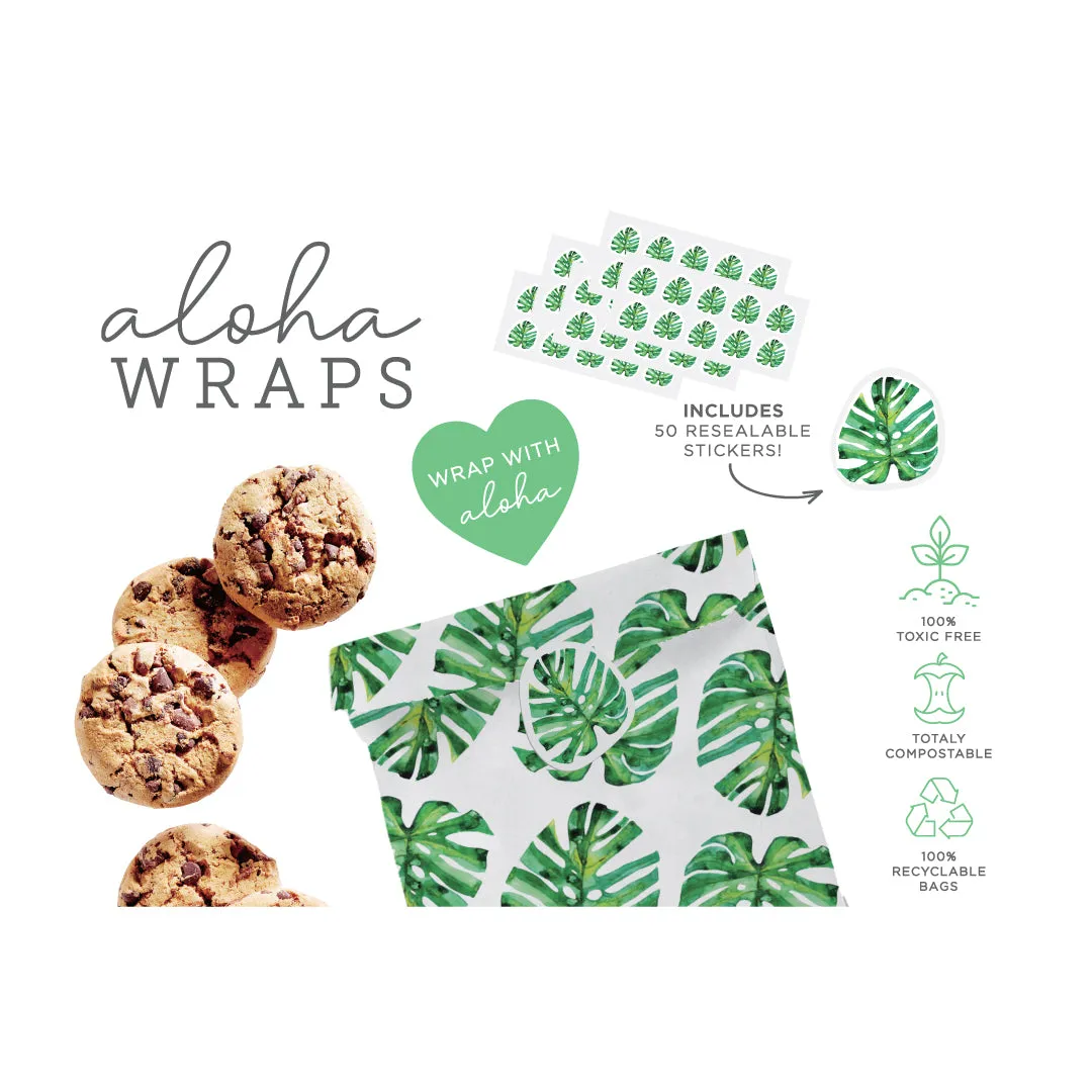 Aloha Wraps Monstera Sandwich Bags