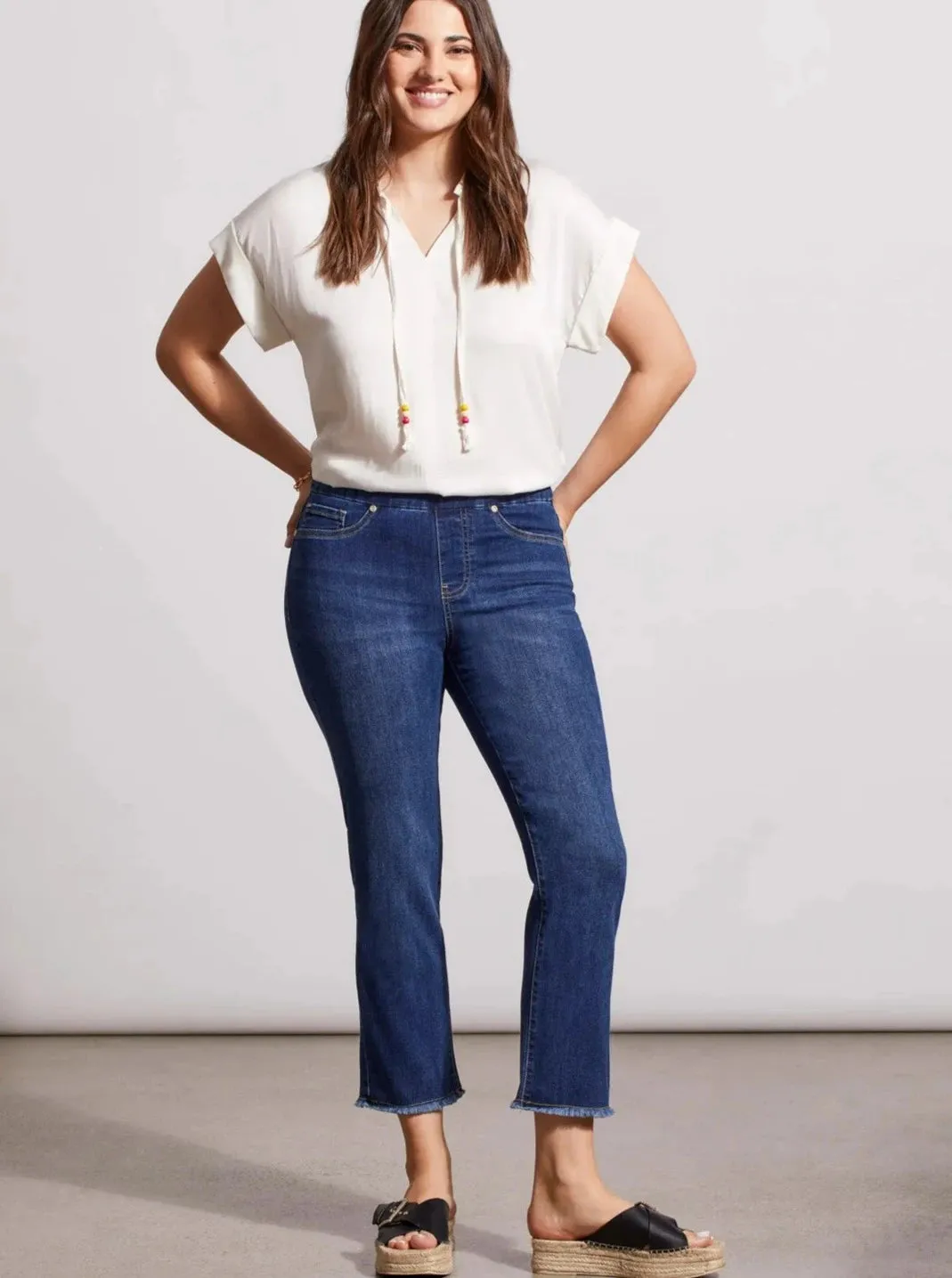 Audrey Pull On Straight Crop Pant [Real Blue-6733O]