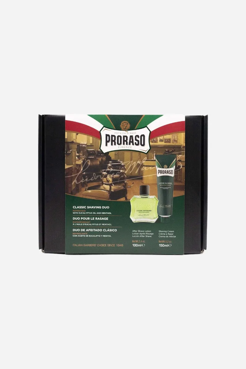 Bigelow Proraso Classic Shaving Duo - Refreshing - Shave Cream / After Shave Lotion
