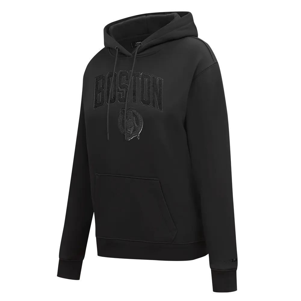 BOSTON CELTICS TRIPLE BLACK WOMEN'S FLC PO HOODIE (TRIPLE BLACK WOMEN'S)