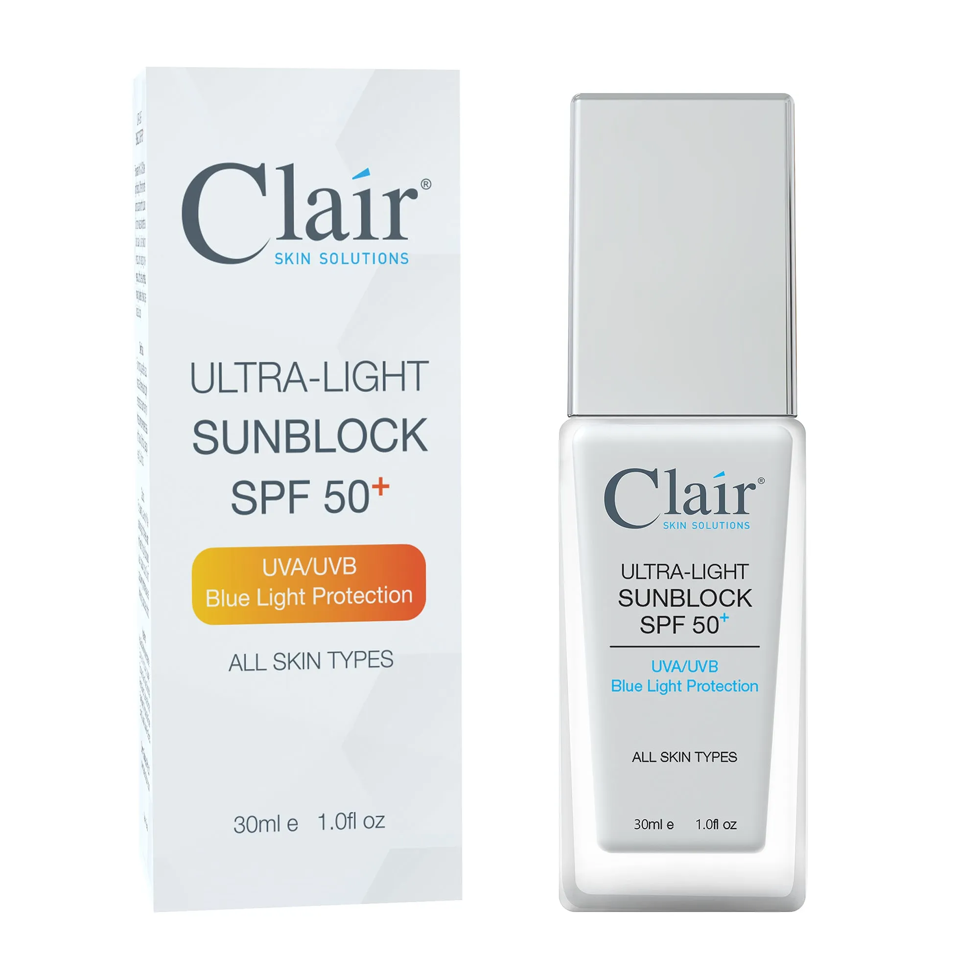 Clair® Skin Solutions Ultra-Light Sunblock Spf 50  30ml X2