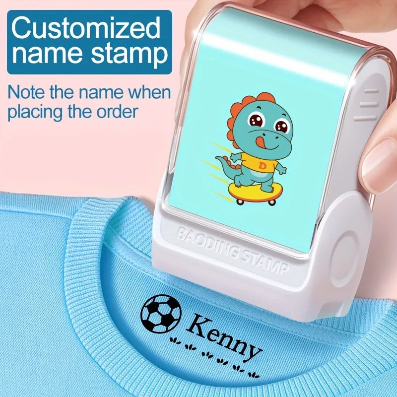 Customizable Waterproof PC Blue Name Stamp for Clothes  Bags