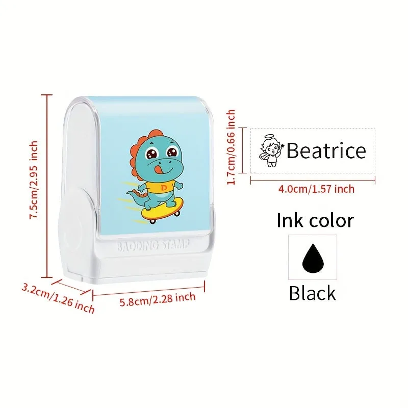 Customizable Waterproof PC Blue Name Stamp for Clothes  Bags