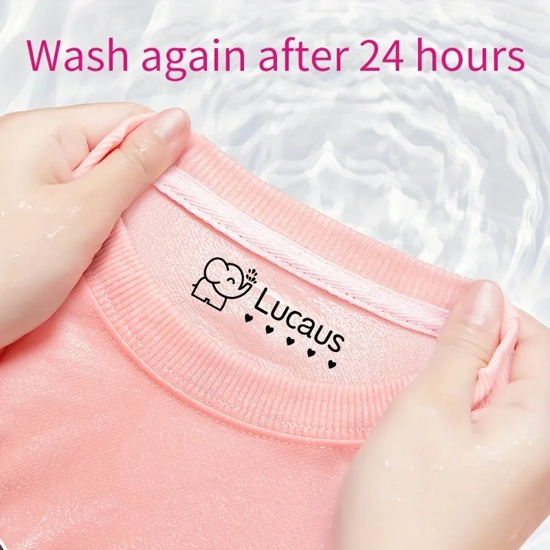 Customizable Waterproof PC Blue Name Stamp for Clothes  Bags