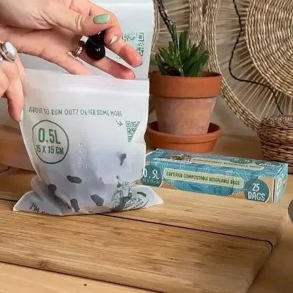 Eco Green Living Home Compostable Resealable Bags