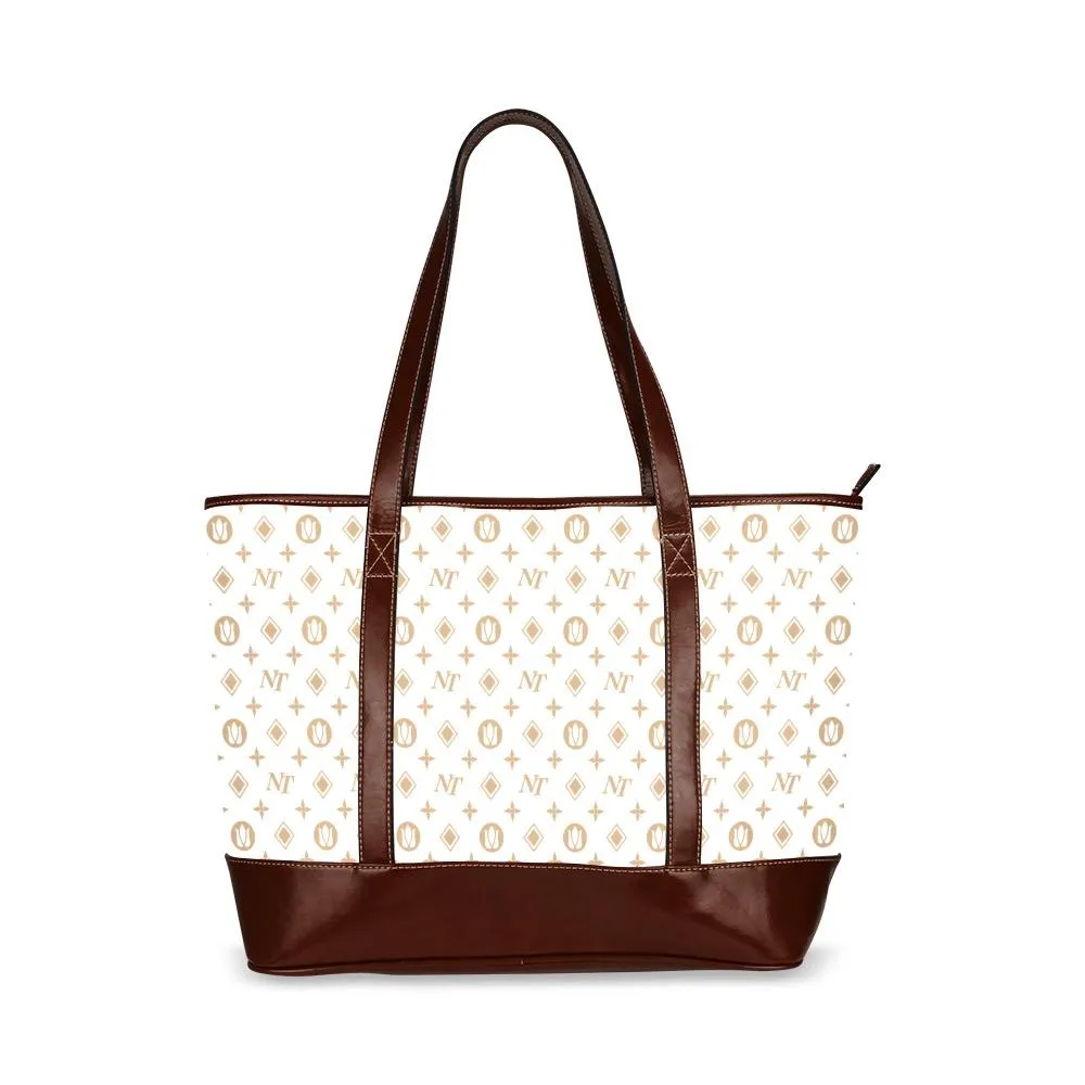Fancy NT White Tote Handbag