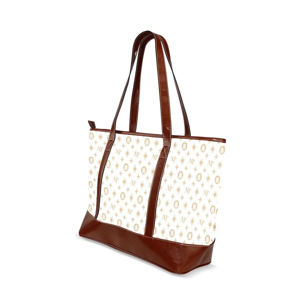 Fancy NT White Tote Handbag
