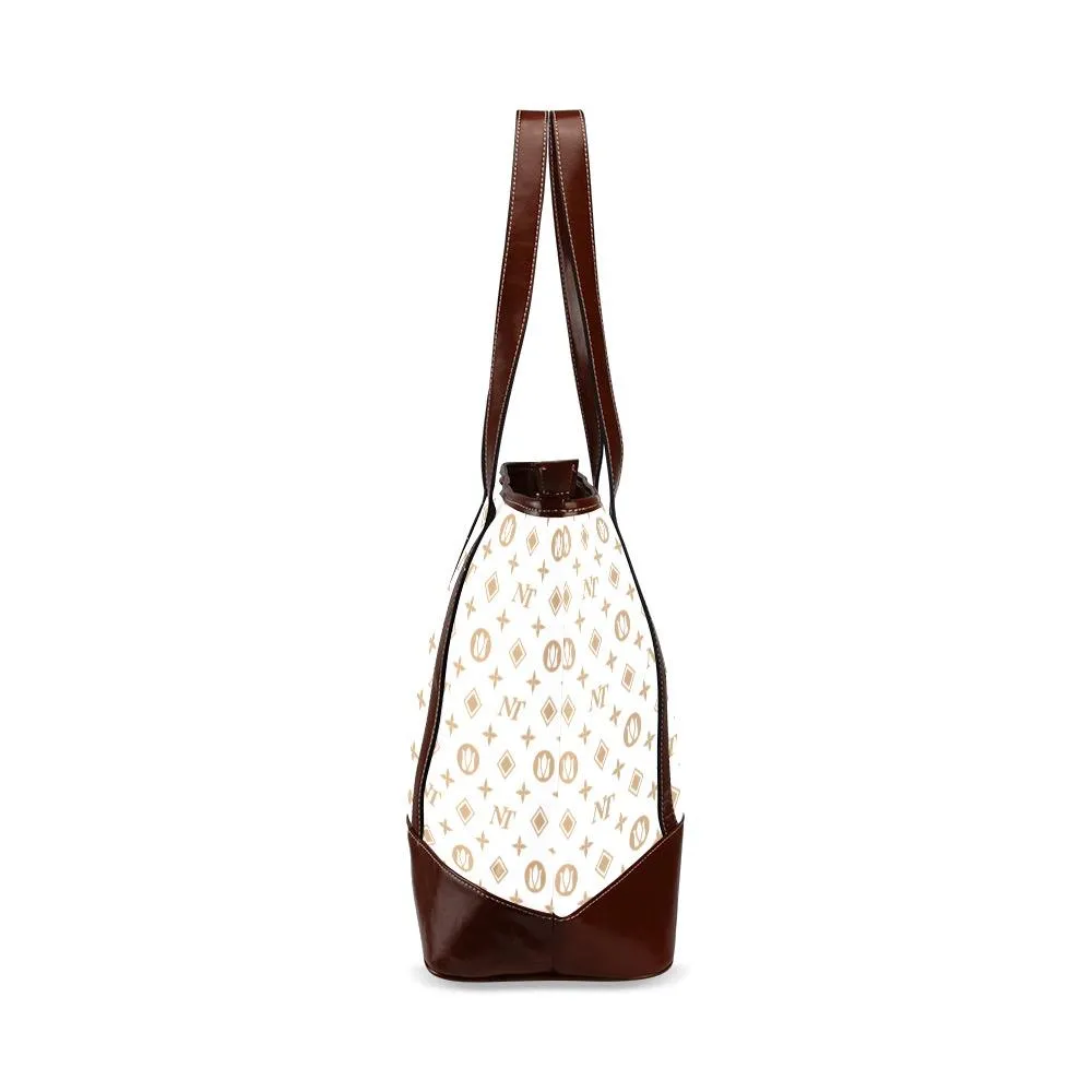 Fancy NT White Tote Handbag