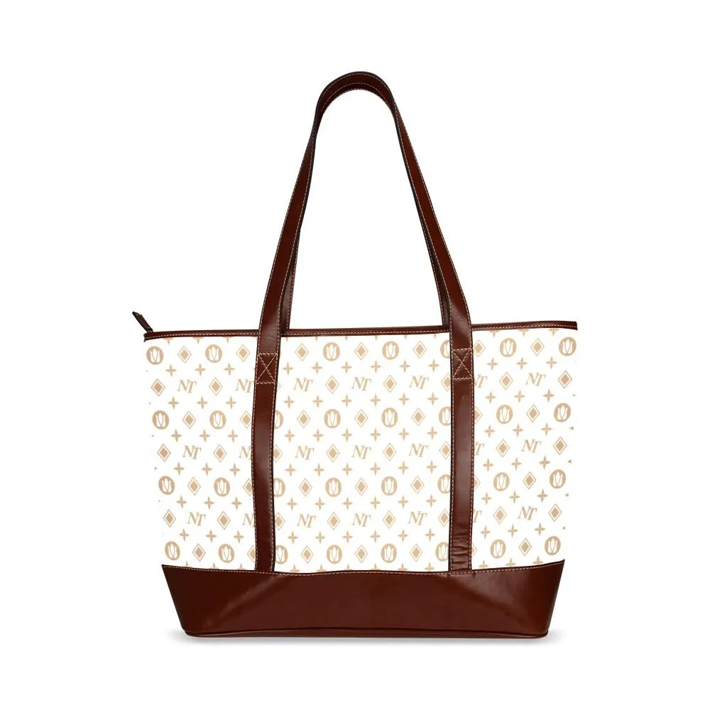 Fancy NT White Tote Handbag