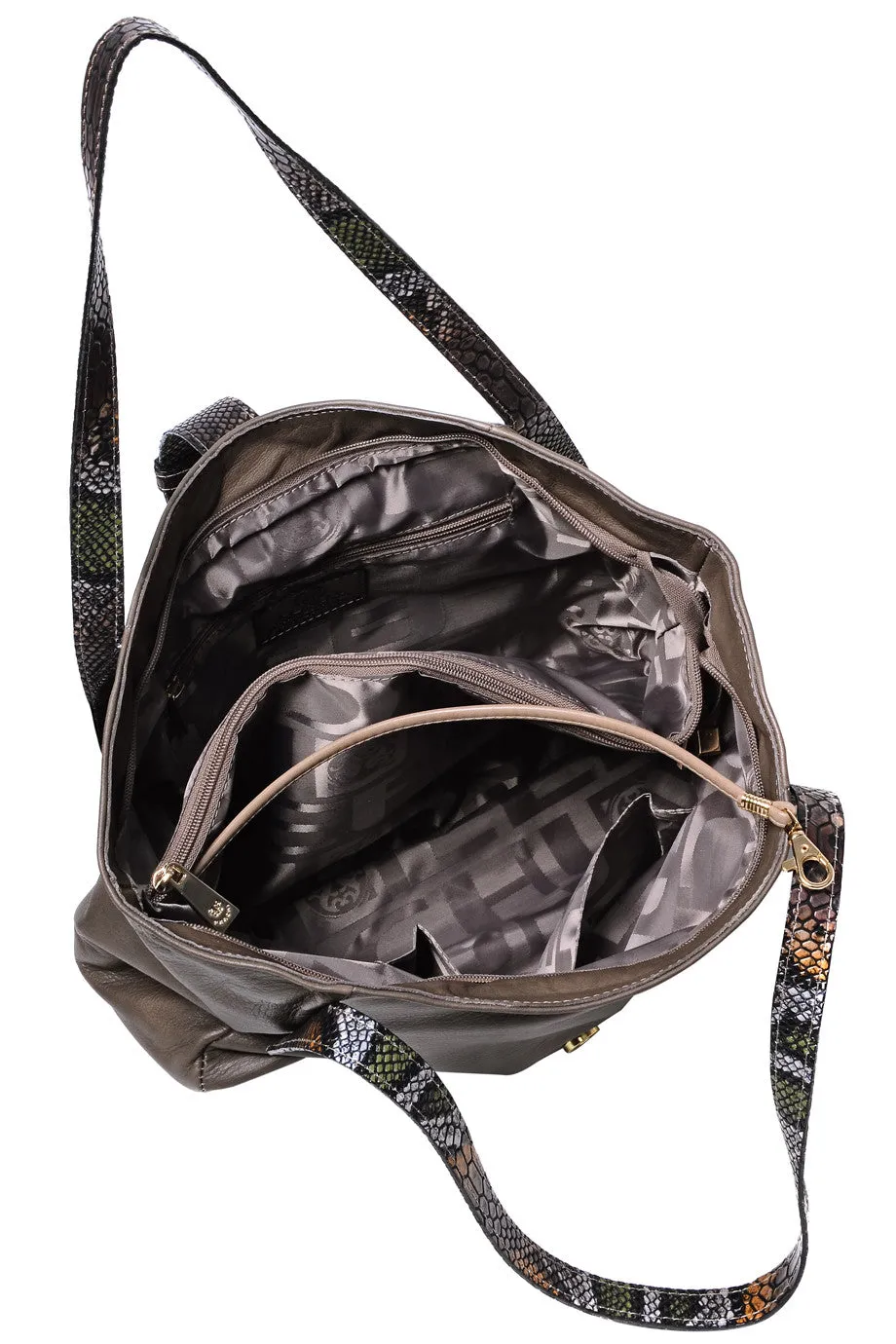 FERCHI BASILISK Taupe Leather Woman Tote Bag