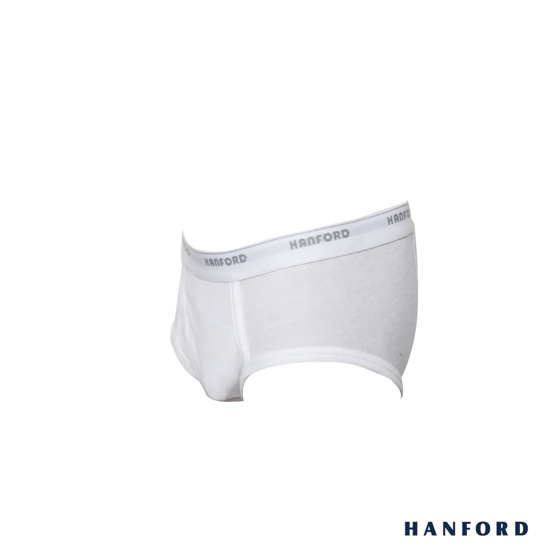 Hanford Kids/Teens Premium Ribbed Cotton Classic Briefs w/ Fly Opening - White (3in1 Pack)