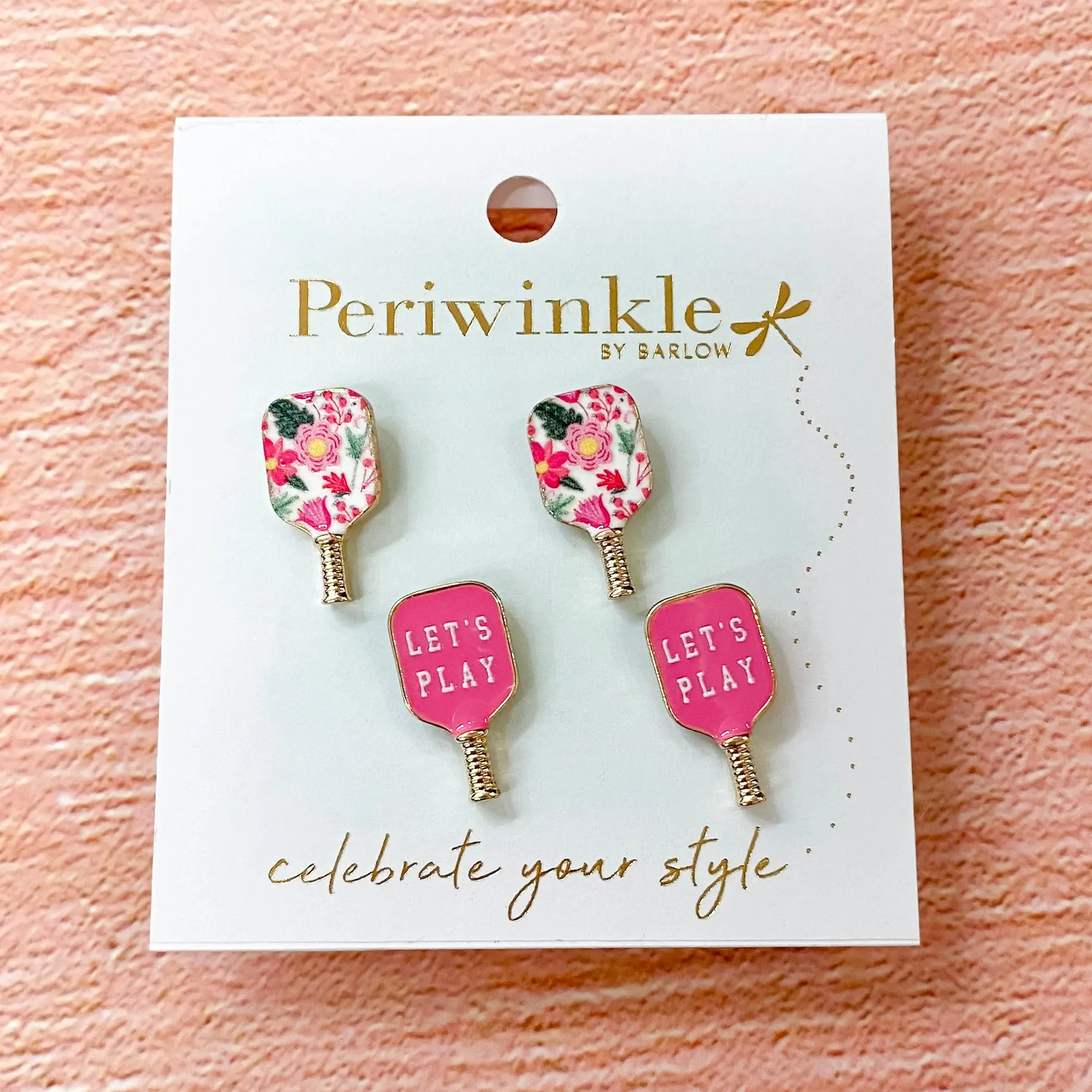 Hot Pink Pickleball Paddles Duo Earrings
