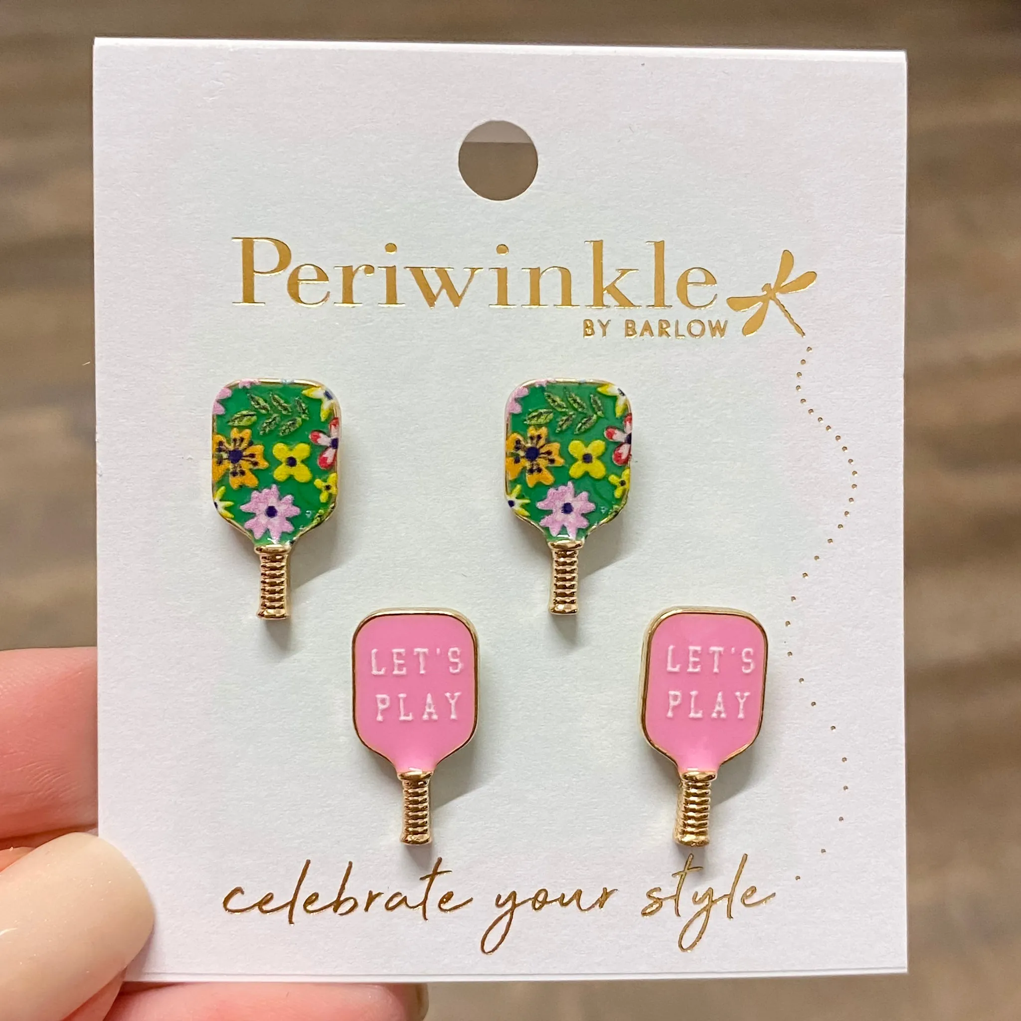 Light Pink Pickleball Paddles Duo Earrings
