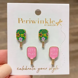 Light Pink Pickleball Paddles Duo Earrings