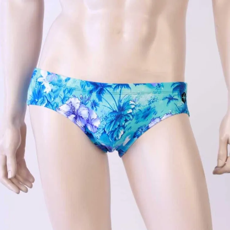 Men's Swim Brief - Blue Hawaiian