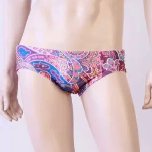 Men's Swim Brief - Purple Paisley
