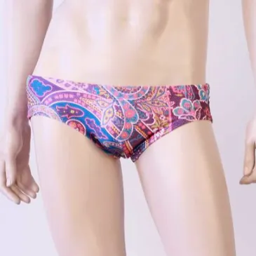 Men's Swim Brief - Purple Paisley