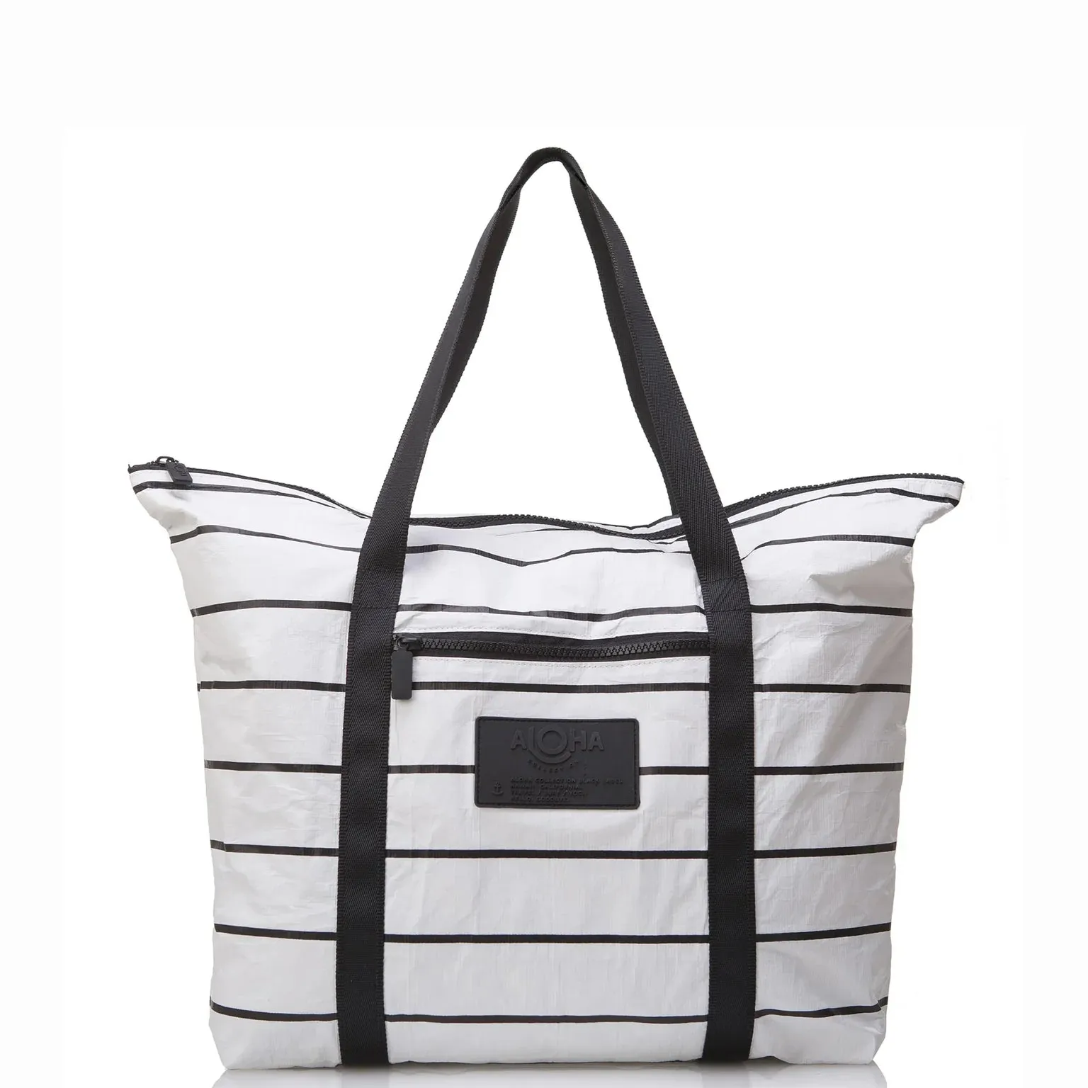 Pinstripe Zipper Tote