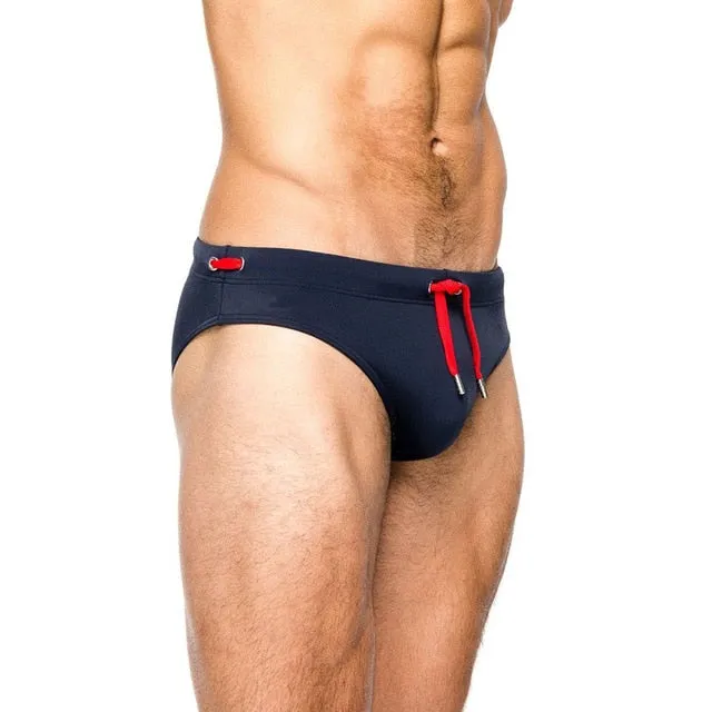 sexy man's Brand swimming push-up pad swim trunks  low waist swimming gay briefs swimwear boxers patchwork color hot sell Summer